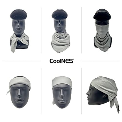 CoolNES - Cooling Bandana Adjustable Cools Instantly When Wet UPF 50 - color: Grey