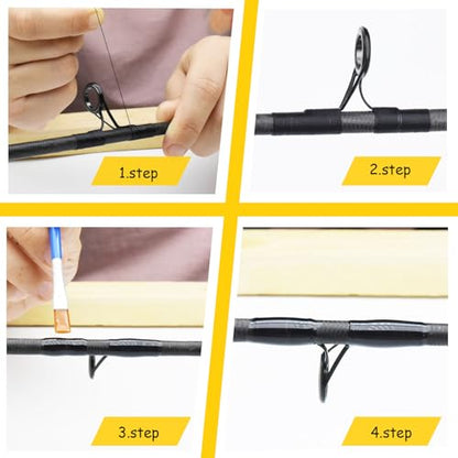 40PCS LSV Saltwater Fishing Surf Spinning Double Feet Rod Stainless Steel Guides Repair Kit