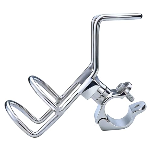 YANYUCB Fishing Rod Holders,316 Stainless Steel Adjustable Boat Rod Holders, 360°Rotatable Rail Mount Rod Holder,Fits 1",1-1/4" Rail,Heavy-Duty Rod Holder for Fishing Boats, Yachts(2-Pack)
