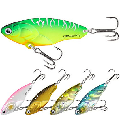 TRUSCEND Swim or Jig Fishing Spinner Baits for Freshwater and Saltwater, Rooster Tail Fishing Lures for Trout Bass Walleye Crappie Salmon Pike, Blade Bait with Copper Blade - color: E1-1.6"-1/4oz