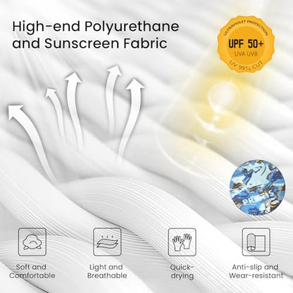 Pristis Half-Finger Fishing Gloves, UPF 50+ Breathable Quick Drying Fingerless Sun Gloves for Women Men, Fly Fishing Hunting Paddling Sailing Kayaking Hiking Canoeing Cycling - color: Snow CAMO, size: L - XL