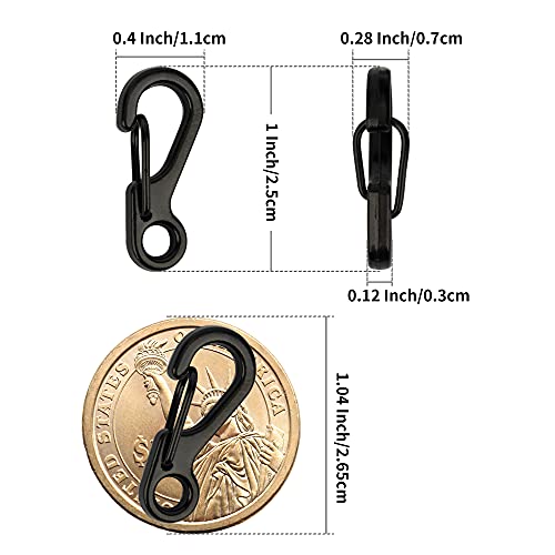 SWATOM Small Mini Carabiner Clip Tiny Spring Snap Hook Keychains Micro Carabiners for Paracord EDC Alloy Key Rings Outdoor Hiking Fishing Camping Backpack Accessories