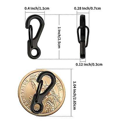 SWATOM Small Mini Carabiner Clip Tiny Spring Snap Hook Keychains Micro Carabiners for Paracord EDC Alloy Key Rings Outdoor Hiking Fishing Camping Backpack Accessories