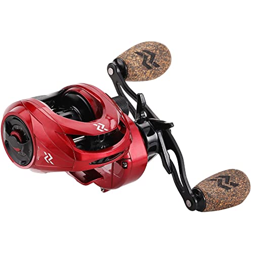 Sougayilang Baitcasting Reels, 8:1 Gear Ratio Fishing Reel with Magnetic Braking System Casting Reel, 9 + 1 Ball Bearings Super Smooth Anti-Corrosion Baitcaster Reel - color: Energy Red-Left