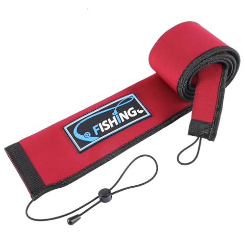 Lightproof Neoprene Fishing Rod Sleeve - Fishing Rod Cover for Storage & Transportation - Puncture Resistant Rod Sock for Casting, Trolling, Spinning Rods - color: Red, size: 58"