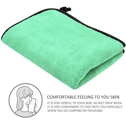 – Thickened Double Sided Absorbent Hand Towel with Clip for Fishing, Boating, Kayaking, Wiping Rods, Reels and Outdoor Gear, 15.7 x 11.8 Inch(Green) - color: Green