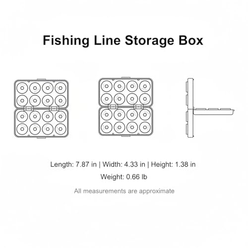 Red PP Plastic Fishing Line Spool Organizer Box for Tackle Storage - Keeps Braided, Fluoro & Mono Spools Secure (1 Pack) - size: 7.87 x 4.33 x 1.38 in