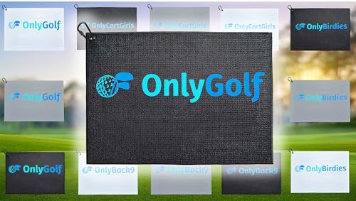 OnlyGolf Funny Microfiber Golf Towel – Large 14" x 20" Clip for Golf Bags Clubs Balls Perfect Golf Gag Gift Enthusiasts Waffle Men Premium Carabiner (Black OnlyGolf) - color: Black Onlygolf