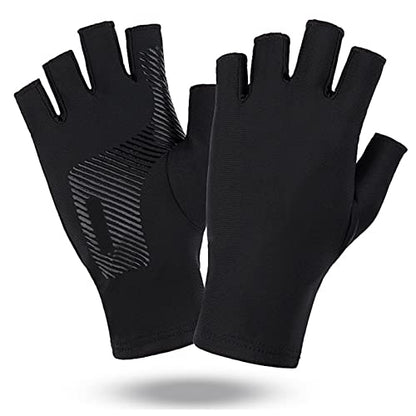 Uv for Protection Fishing Fingerless Gloves Light Breathable Sunscreen Driving Outdoor Cycling - color: D