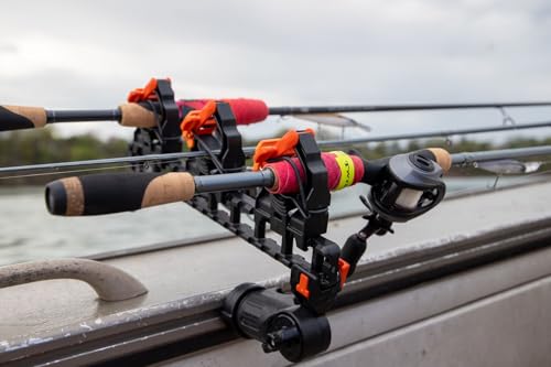 YakAttack SideStage Pro Rod Rack - Set of 2 with Style Options | Horizontal Fishing Rod Holder & Stager | Includes ClickTrac Rails & FlipGrips | Made in USA - style: Kayak Track Systems