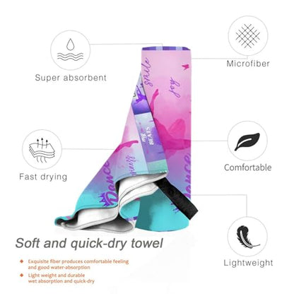 Dance Gift for Teacher, Ballerina Gift, Microfiber Dancing Beach Towel 63" x 31.5" for Women, Girls - Bath, Pool, Shower, Camping, Travel - color: Dance Towel