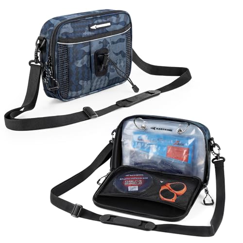 KastKing BaitSpace Detachable Bait Binder Tackle Bag – Large Clear Sleeves, Durable 900D Water-resistant Fabric, Soft Plastic Bait Storage For Hooks, Sinkers & Fishing Accessories - color: Blue Camo