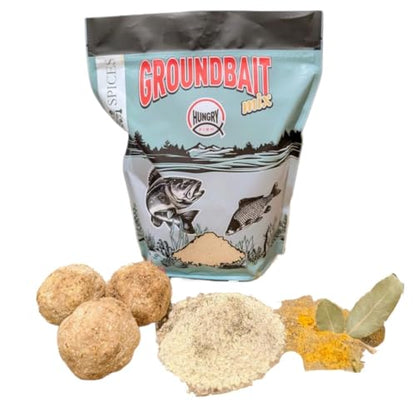 HungryFish Groundbait Fishing Chum Mix – Natural Fishing Bait for Carp, Catfish, Bluegill & Crappie – Strong Scent Trail, Fast Attraction, Safe for Lakes, Ponds & Rivers 2 lb