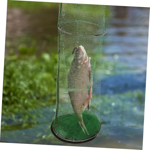 VANZACK Fishing Cage Basket Collapsible Nylon Fish Baskets, Fishing Net Shrimp Net Fish Keeping Net for Minnows,Crab,Shrimp,Crawfish