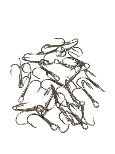 Eagle Claw 375 Treble Hook 2X Strong Nickel Finished Treble Hook Sizes #2, #4, #6 & #8 in Both 50 and 25 Packs One of the All-time Treble Hooks - size: #4 - 50 Pack