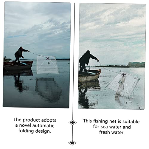 4Pcs Automatic Folding Fishing Net Portable Fishing Landing Net Foldable Mesh Trap for Crayfish Crab Minnow Freshwater and Saltwater
