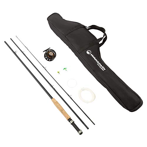 Wakeman Outdoors Fly Fishing Rod & Reel Combo Starter Kit with Case and Accessories
