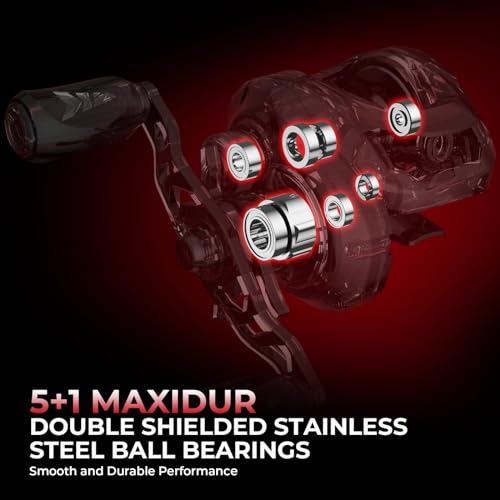 KastKing Royale Legend II Twin Tip Fishing Rod and Reel Combos, Spinning & Casting Combo, IM6 Graphite 2Pc Blanks, Extra Backup Tip Section, Stainless-Steel Guides, KastFlex Technology, EVA Handles - style: Cast: Left Reel, 6'6''- M Rod(2 Pcs + Extra Tips