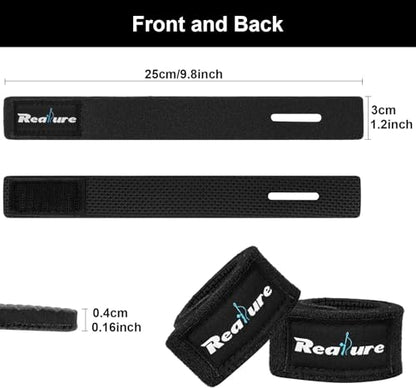 Realure 8 Pcs Fishing Rod Straps Adjustable Neoprene Ties Elastic Fishing Rod Tackle Belt Ties Casting Rod Straps for Fixed Casting Rods & Spinning Rods & Fly Rods Wrap Protectors - color: Black