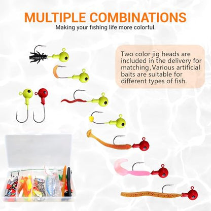 Fishing Lure Kit for Freshwater Saltwater Bass Trout Salmon – 99pcs Tackle Box with Spoons, Soft Plastics, Spinnerbaits, Crankbaits, Hooks and Fishing - color: 99pcs
