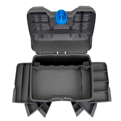 Flambeau Outdoors 660NGAK Next Gen 6/0 Large Fishing Tackle Box - 6 Pivot Trays, 32 Compartments, Includes 25-piece Tackle Kit, Fishing Tackle and Gear Storage, Fishing Lure Organizer, Dark Gray - size: With Tackle Kit
