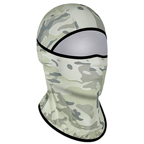 Achiou Ski Mask Balaclava Shiesty, Cooling Ice Silk Motorcycle Face Cover | Ski Mask for Men/Women,Breathable Face Mask,Thin Summer Balaclava,Versatile Use for Skiing Moto,UV Protection,Helmet Friendly - color: White Camouflage