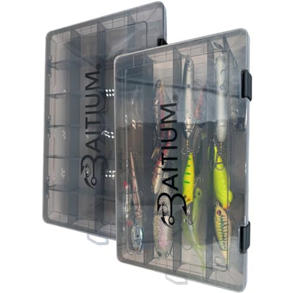 Baitium Fishing Tackle Box Organizer, Tackle Boxes With Dividers, Fishing Box, Tacklebox for Fishing, 3600 Tackle Tray or 3700, Lure Organizer, Plastic Storage- 3700 (2 Pack) - size: 2 3700 (Tray Size 13.8" x 8.9" x 1.8")