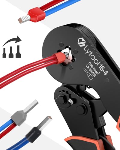 Ferrule Crimping Tool Kit, Lytool Wire Crimper Pliers (AWG 28-5/0.08-16mm²), Wire Ferrule Kit with Square Ratchet Crimper and 1200PCS Ferrule Connectors Wire Ferrules Terminals Kit