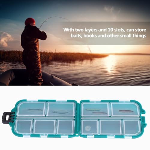Layer Fishing Tackle Box – 10-Slot Portable Lure & Hook Organizer Storage Case for Baits & Terminal Tackle, Compact Design for Shore & Boat Fishing
