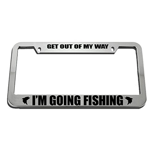 Get Out of Fish Fishing License Plate Frame Tag Holder