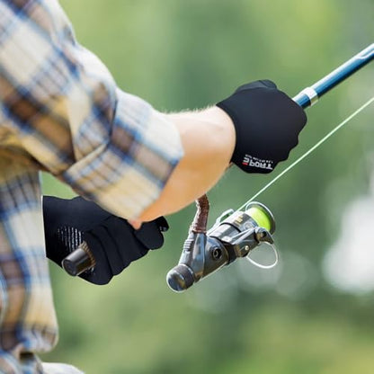 Mens Outdoor UV Sun Protection Fingerless Gloves Non Slip Fishing Gloves