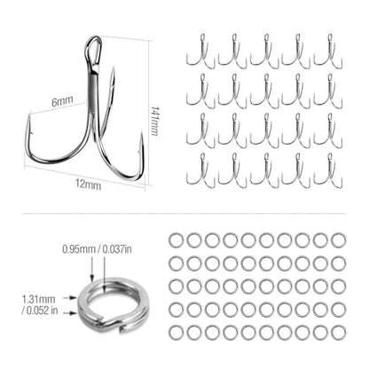DONQL Crankbaits for Bass Fishing, Minnow Fishing Lure Baits Kit, Wobbler Topwater Lures with Hooks Hard Popper Lures for Saltwater Freshwater Fishing Trout Bass Perch Salmon (Type 1-4.5 cm / 4g)