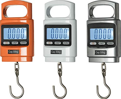 Klau Portable Fish Weighing Scale, Orange, 100 lb / 1600 oz | Heavy Duty Digital Hanging Scale, LCD Display with Backlight, For Home Farm Hunting Outdoor