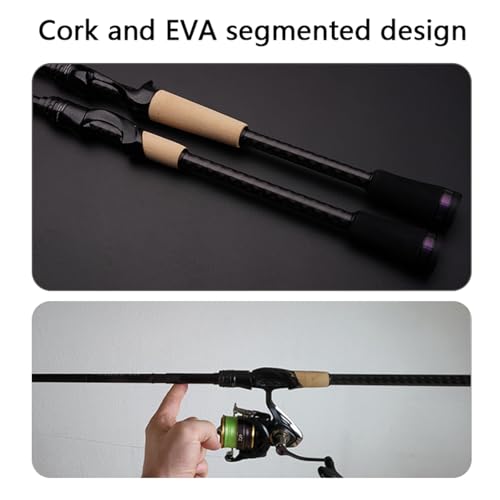 PURELURE Sharpen Fishing Rod 6'5'' - 9'2'' Spinning & Bait Casting Rod, M40JB+T1100G Carbon Fiber Blank, XF/MF Action Fishing Pole 2 Piece, Carbon Reel Seat Cork and EVA Handle, Fuji Guides - style: Spinning: S922m-mf-2pcs