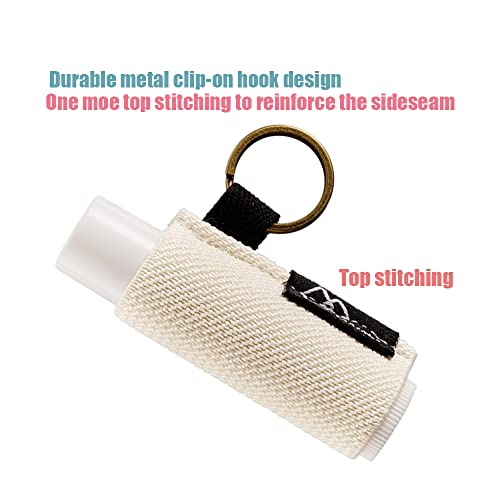WK IEASON - Lip Balm Holder Keychain Clip On Lipstick Sleeve Chapstick Sleeve Holder Keychain Pack of 5 (Beige/green/yellow/black/rose) - color: Beige/Green/Yellow/Black/Rose
