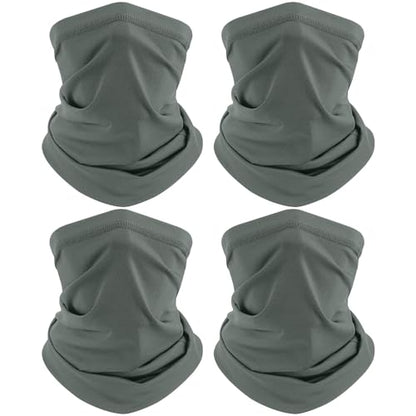 TICONN Neck Gaiter Face Cover Scarf, Neck Warmer Breathable Sun & Wind-proof for Skiing Fishing Hiking Cycling - color: Dark Gray-4pk, style: Quick Dry
