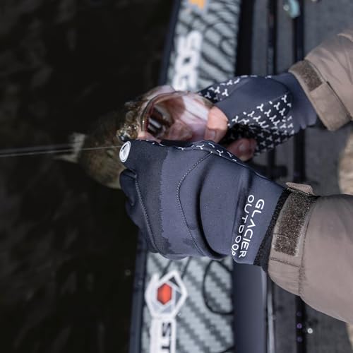 Glacier Glove Cold River Fingerless Fishing Gloves for Men and Women - Windproof Quick Dry Fabric Great for Outdoors, Fly Fishing, Paddling, Hiking, Photography - size: Medium