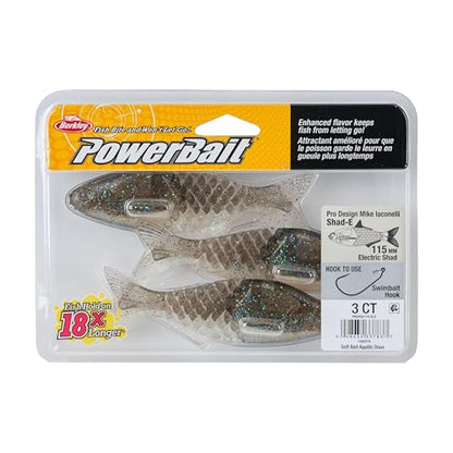 Berkley PowerBait Shad-E Fishing Soft Bait - color: Electric Shad, size: 4.5"