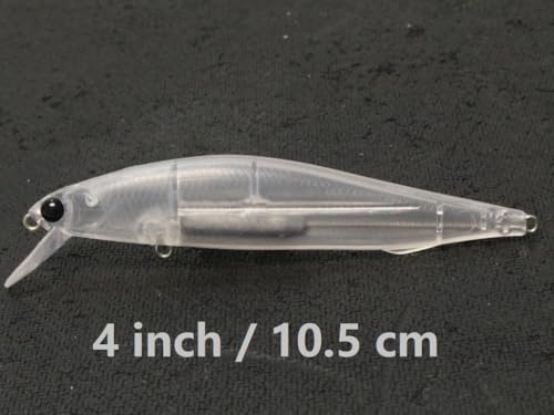 10 Blank Unpainted Minnow Crankbait Topwater Lipless Jerkbait Fishing Lures V5 - color: UPM234P10