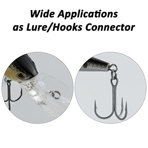 Dr.Fish Split Ring Stainless Steel Hyper Wire Flattened Fishing Lure Rings Heavy Duty Tackle Hook Line Connector Saltwater - size: #2-16LB(5mm, 0.2")