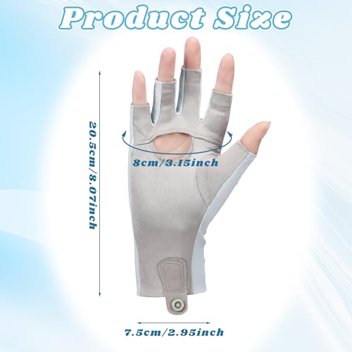 Jiuguva UPF50+ Fishing Gloves Fingerless UV Protection Gloves Palm Design Extended Cuff for Men Women Outdoor Fishing Hiking and Cycling
