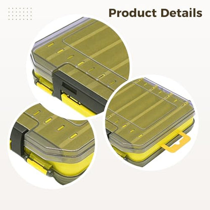 Waterproof Tackle Box With Handle, Double Sided Lure Storage Box 14 Compartments, Clear 7.8 X 5.3 X 1.4 In
