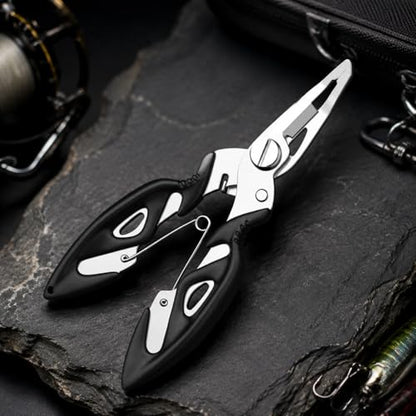 predolo Foldable Fishing Scissors, Stainless Steel Braided Line Cutter, Anti Rust Fishing Line Scissors for Tackle Box, Pocket Portable, Black multi-functional Lure Pl - style: Black multi-functional Lure Pl