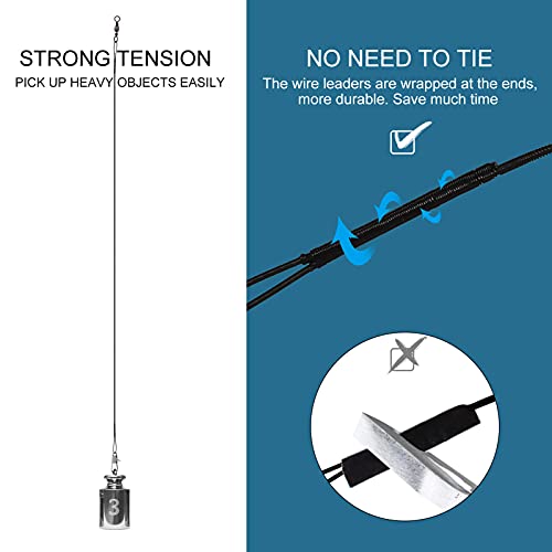40Pcs Fishing Leaders, Upgrade Stainless Steel Leader, Premium Fish Wire Leaders, High-Strength Fishing Line Leader for Saltwater and Freshwater 4 Sizes, 6/8/10/12 Inches