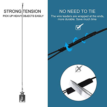 40Pcs Fishing Leaders, Upgrade Stainless Steel Leader, Premium Fish Wire Leaders, High-Strength Fishing Line Leader for Saltwater and Freshwater 4 Sizes, 6/8/10/12 Inches