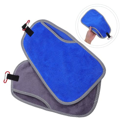 2pcs Quick-Dry Fishing Towels with Clip, Non-Slip Microfiber Rod Maintenance Rag for Outdoor Camping and Boat Care