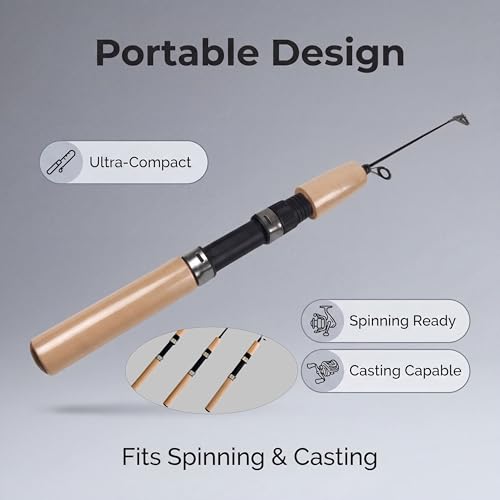 Ice Fishing Rod with Fishing Rod Blanks Portable Jig Pole | ice fishing rod blanks with durable material, portable design for anglers, ideal for winter fishing, lakes and outdoor trips.