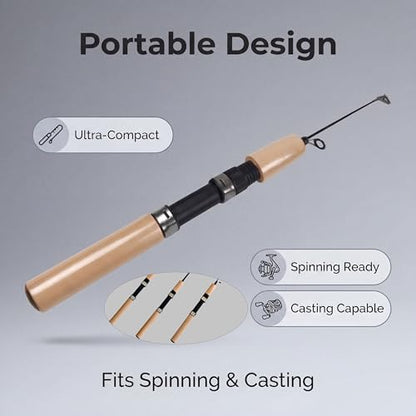Ice Fishing Rod with Fishing Rod Blanks Portable Jig Pole | ice fishing rod blanks with durable material, portable design for anglers, ideal for winter fishing, lakes and outdoor trips.
