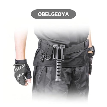 Fishing Belt Rod Holder - Adjustable Fishing Rod Holster Waist Wading Belts for Men, Nylon Wader Fishing Waist Belt for Fly Surf with Portable Pole Inserter Casting Spinning Pole Tackle