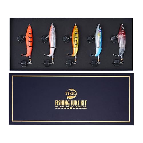 5PCS Glide Bait Fishing Lures Kit, 2026 Surprise Gift for Men & Teen Boys | Fishing Gear for Dad,Bass Fishing Lures Gift Set with Premium Gift Box, Hard & Soft Baits for Bass Trout Pike Salmon - style: 5d